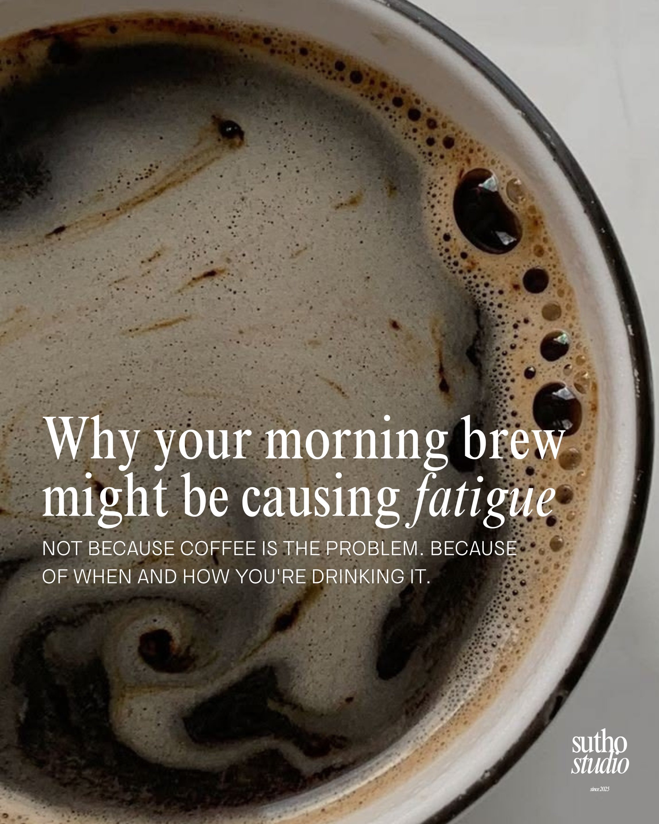 Coffee isn&rsquo;t the enemy. ☕️

But if you&rsquo;re constantly tired, crashing mid-afternoon, or relying on caffeine just to function, it might be worth looking at the habits around it.

Small changes to sleep, nutrition, hydration, and caffeine ti