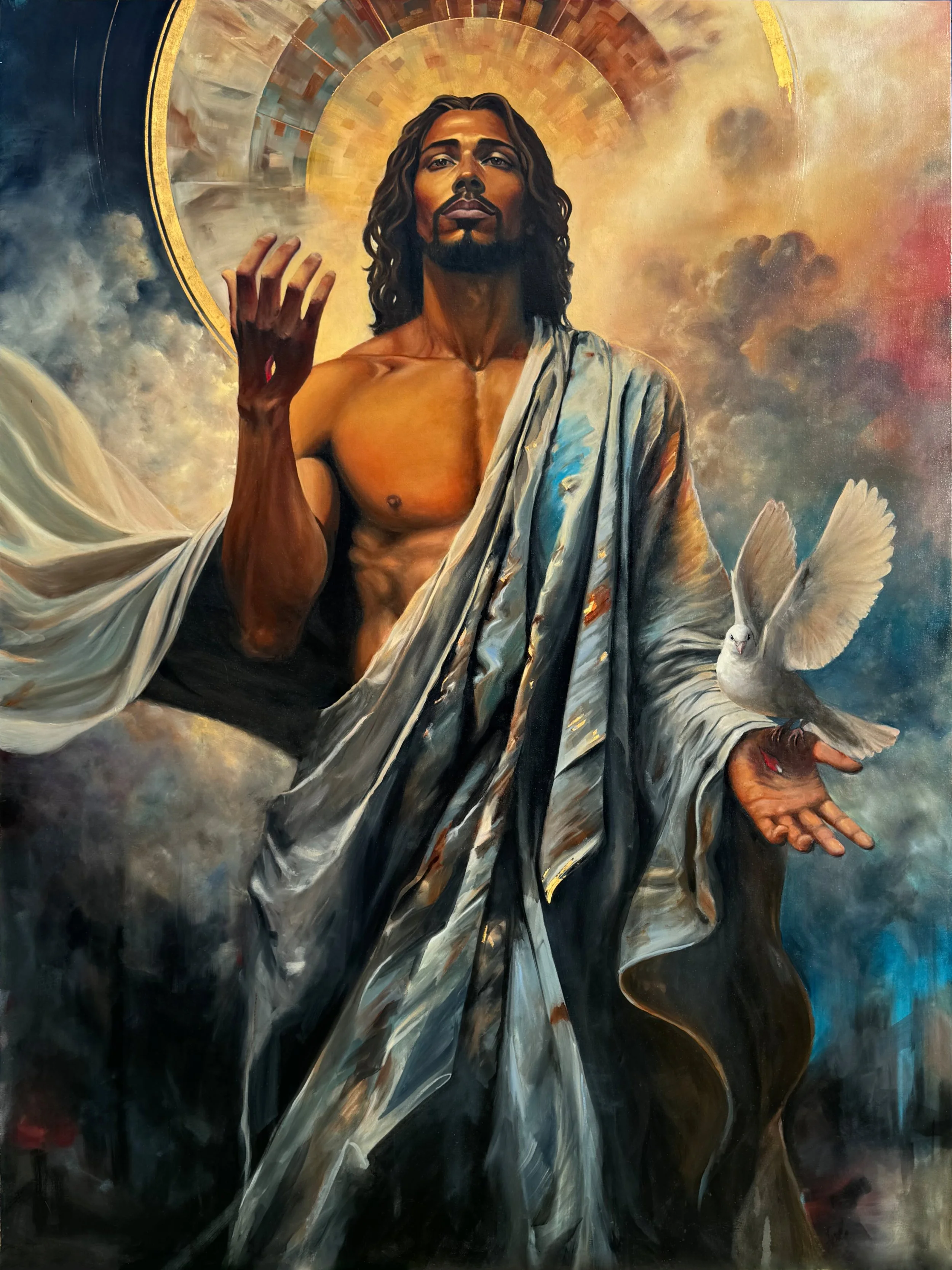 Behold, I Make All Things New, a sacred painting of the risen Christ by Joe Bertucci