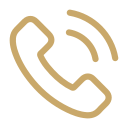 Outline of a classic landline phone handset with sound waves