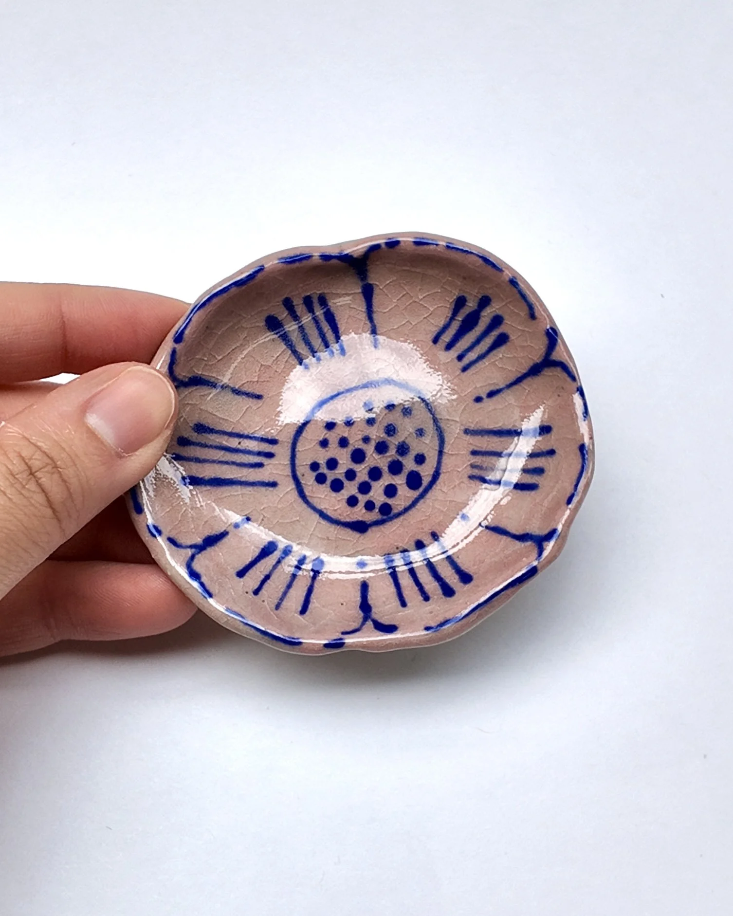 Dusty Pink Flower Ring Dish