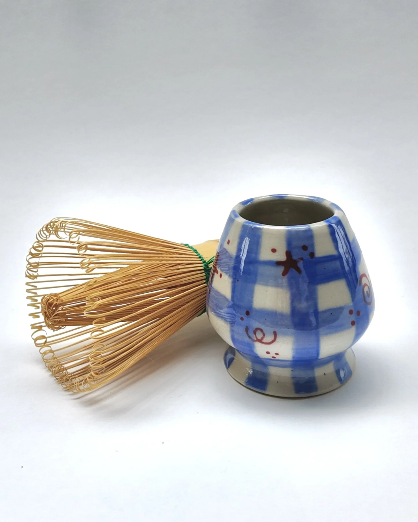 Light Blue Gingham Matcha Whisk Holder