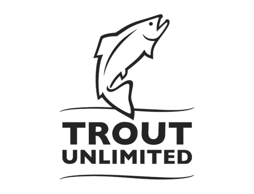 Trout Unlimited logo with a stylized jumping trout above the organization name.