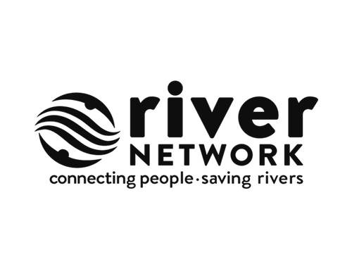 River Network logo with a stylized river and the tagline connecting people, saving rivers.