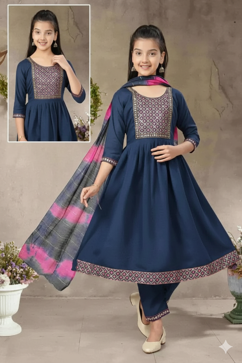 Roman silk kurti set