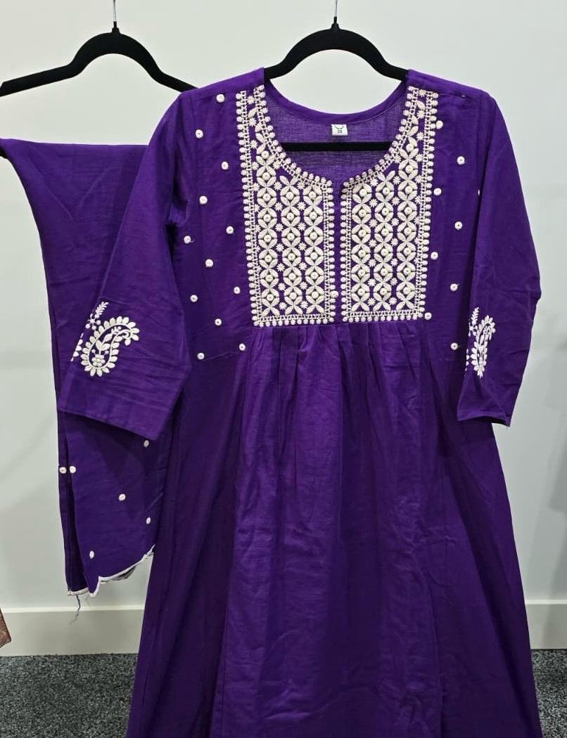 Kurti-Plazo set in pure cotton