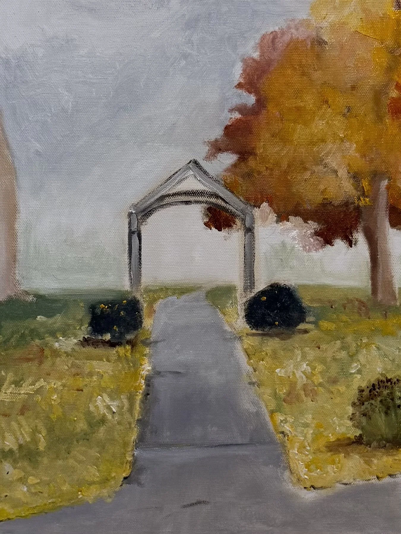 "Foster Arch in Autumn" 9x12 oil on canvas