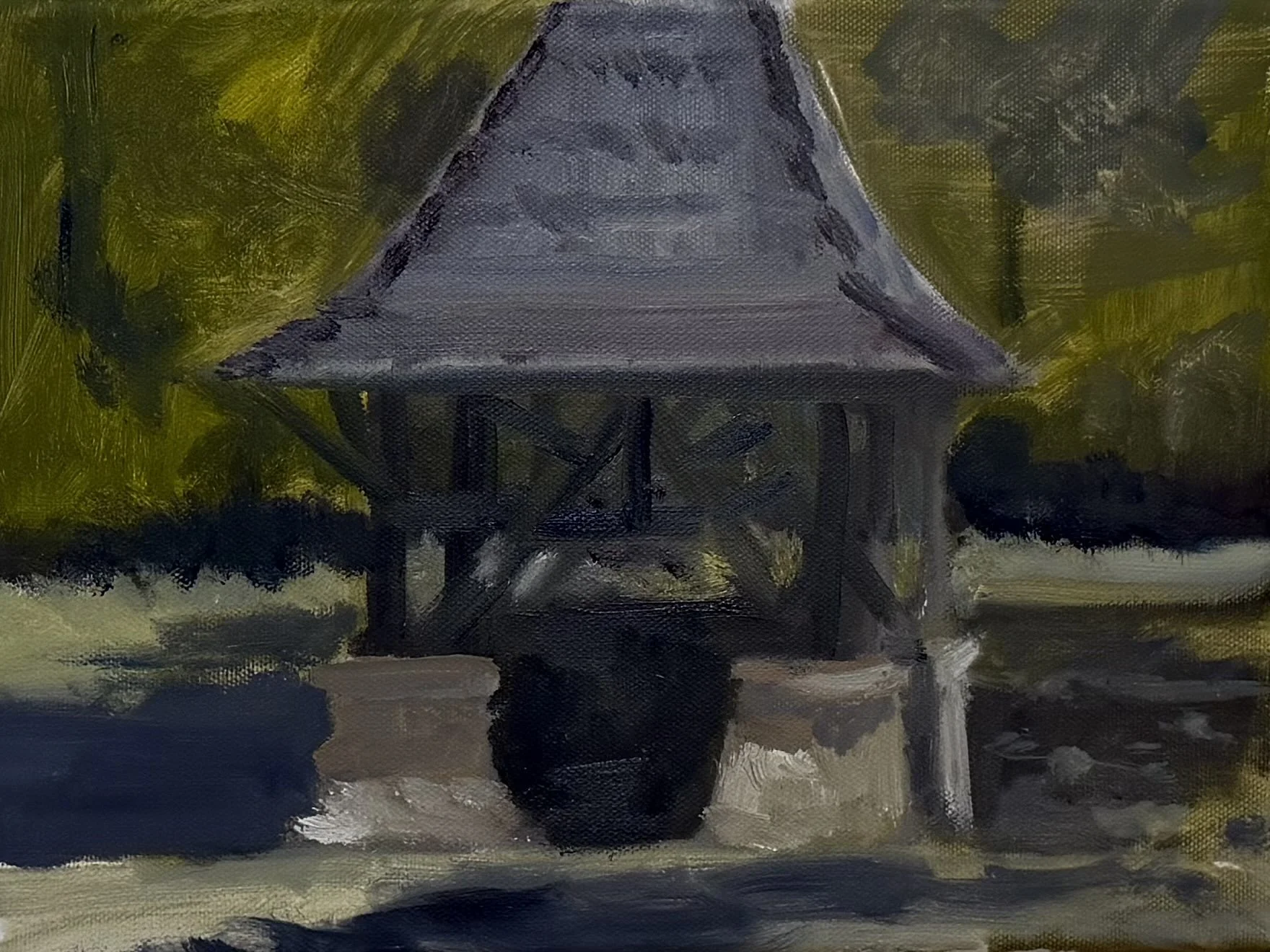 "IUK Gazebo Fall '25" 8x10 oil on canvas