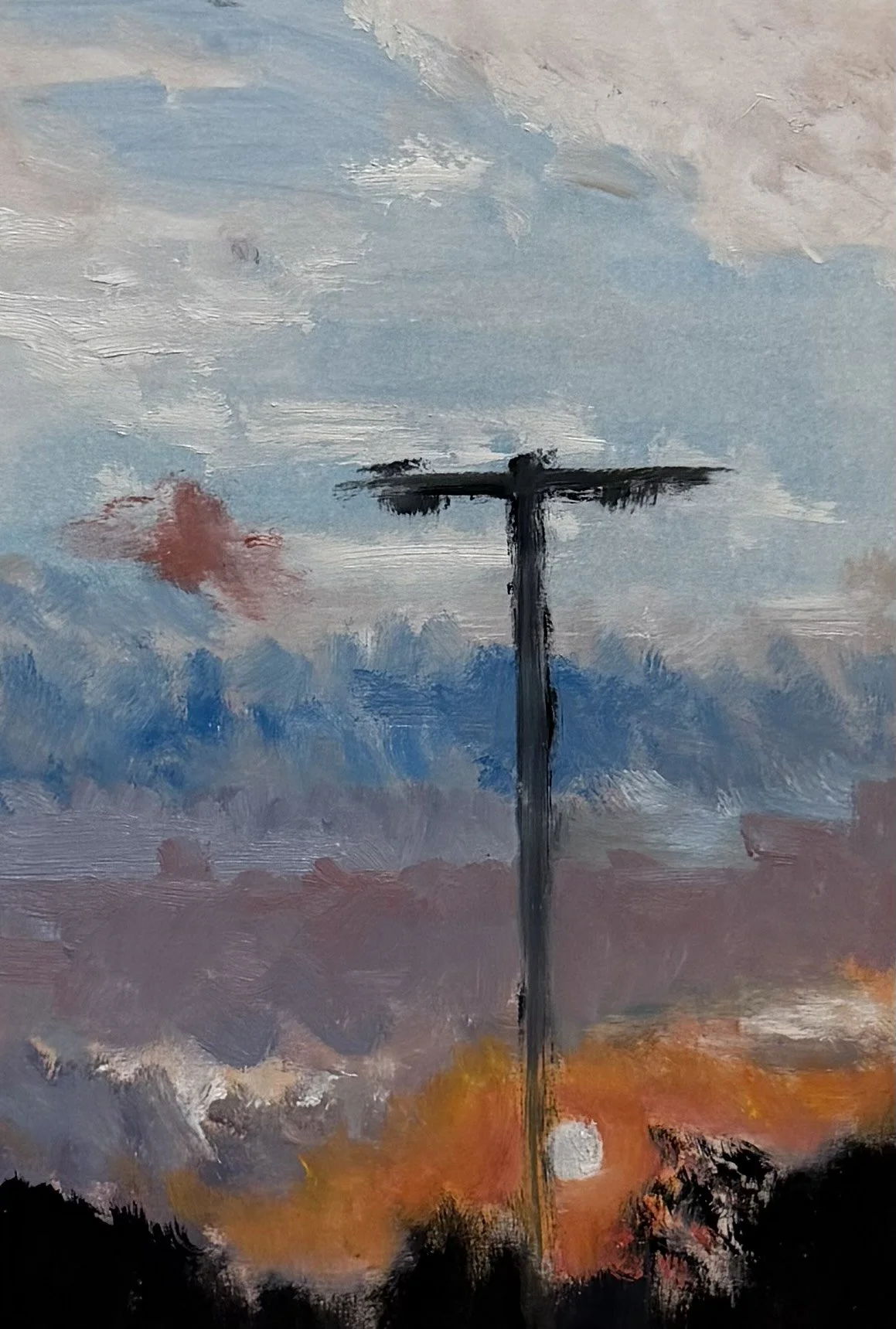 "IUK Sky" oil on paper