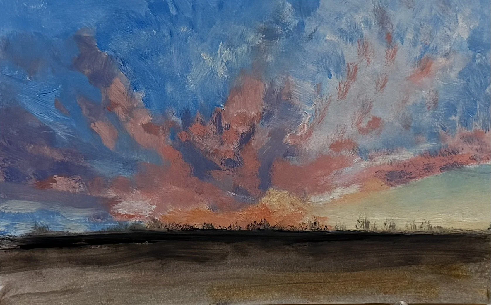 "Sky study" Oil on paper