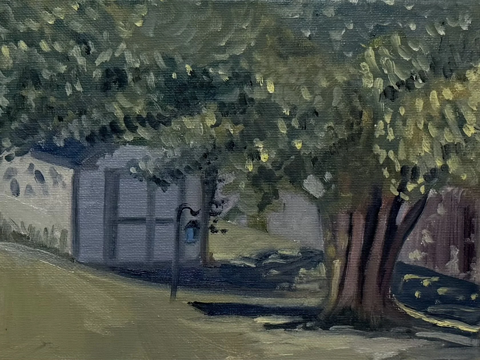 "Mom's Yard" 8x10 oil on canvas