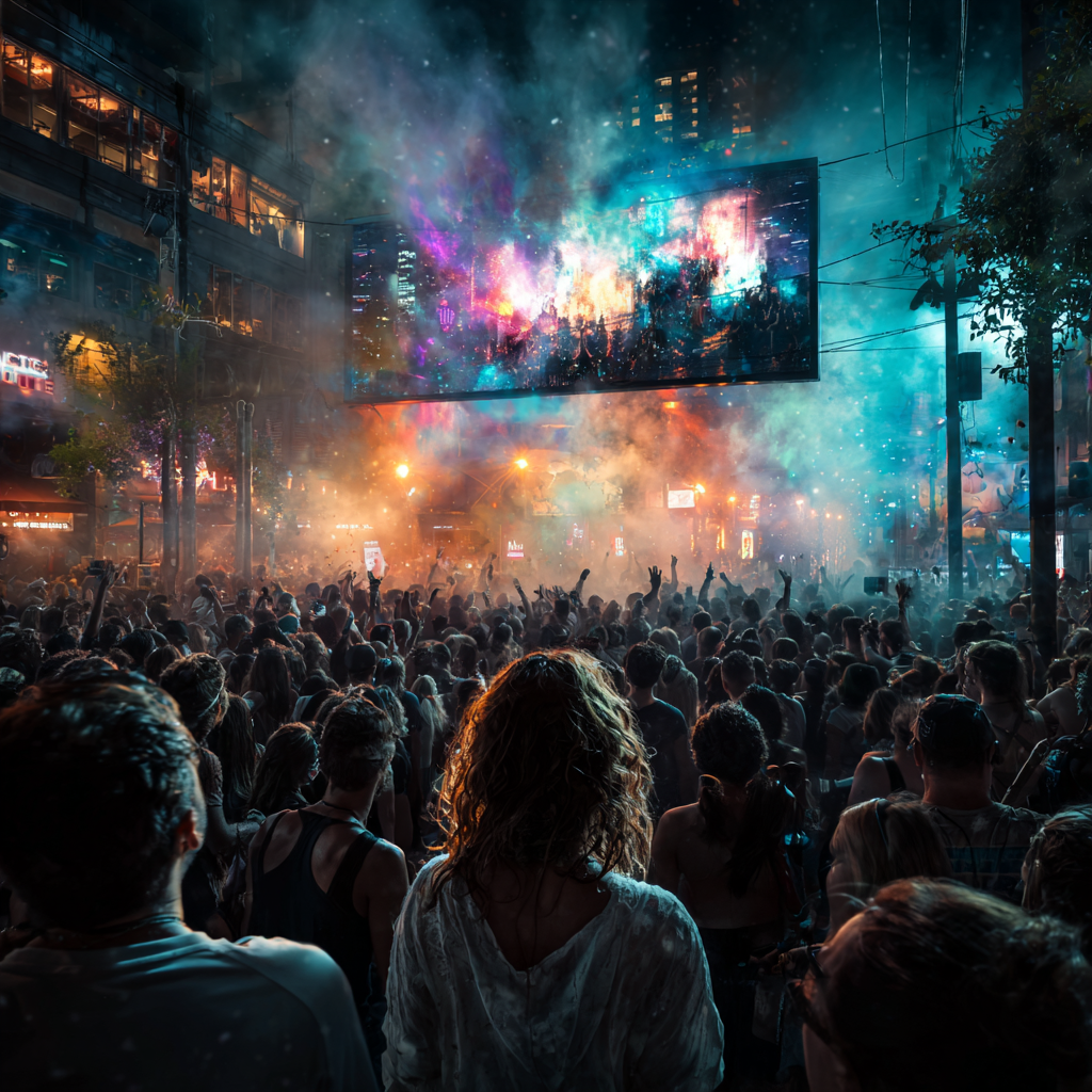 Dynamic Digital Billboards Igniting Festival Crowds