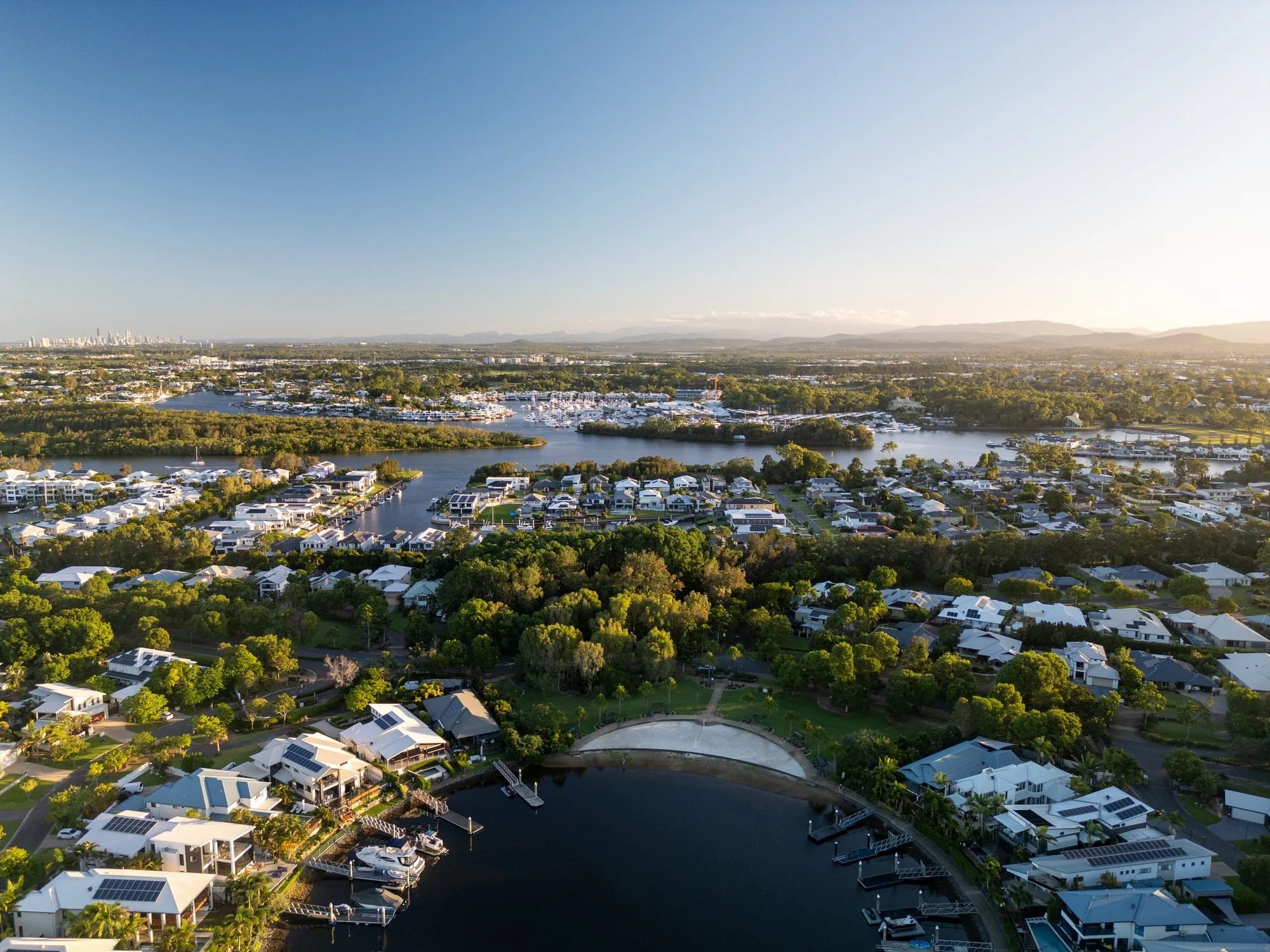 oyster-image-house-drone-photography-waterfront-suburb-golden-hour-qld.jpg