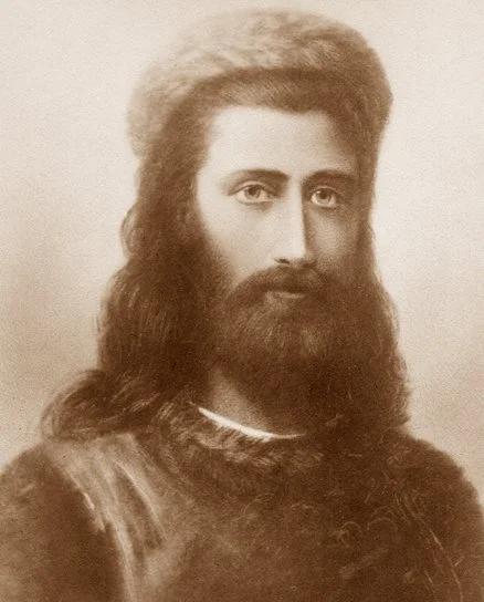 A sketched portrait of an Ascendend Master called Koot Hoomi