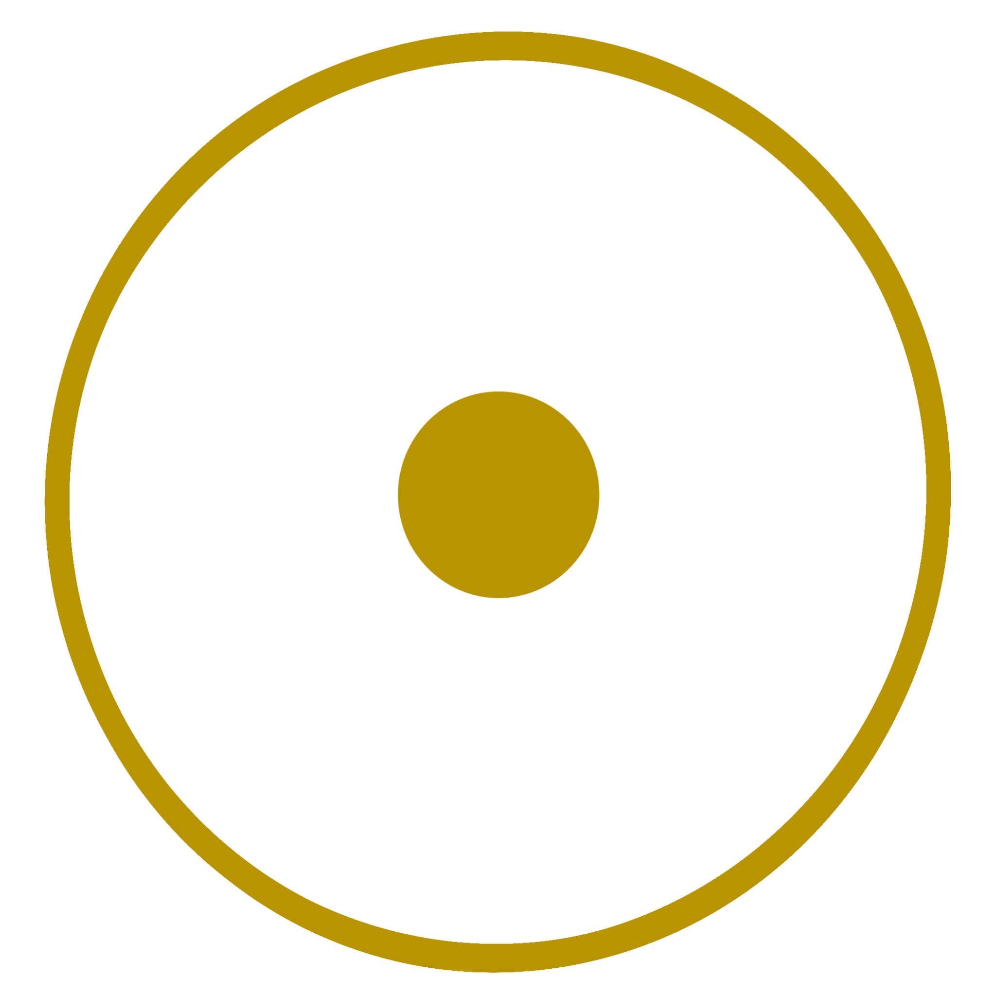 Gold concentric circles, one big outlined and a smaller filled-in circle in the middle.