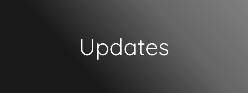 Dark gray background with the text 'Updates' in white.