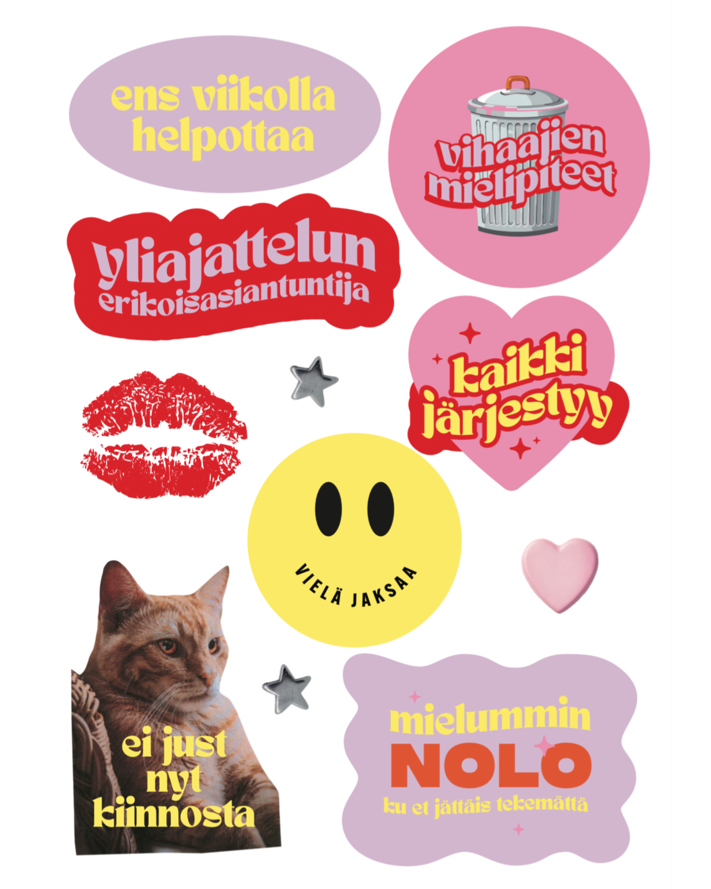 Ens viikolla helpottaa! -tarra-arkki