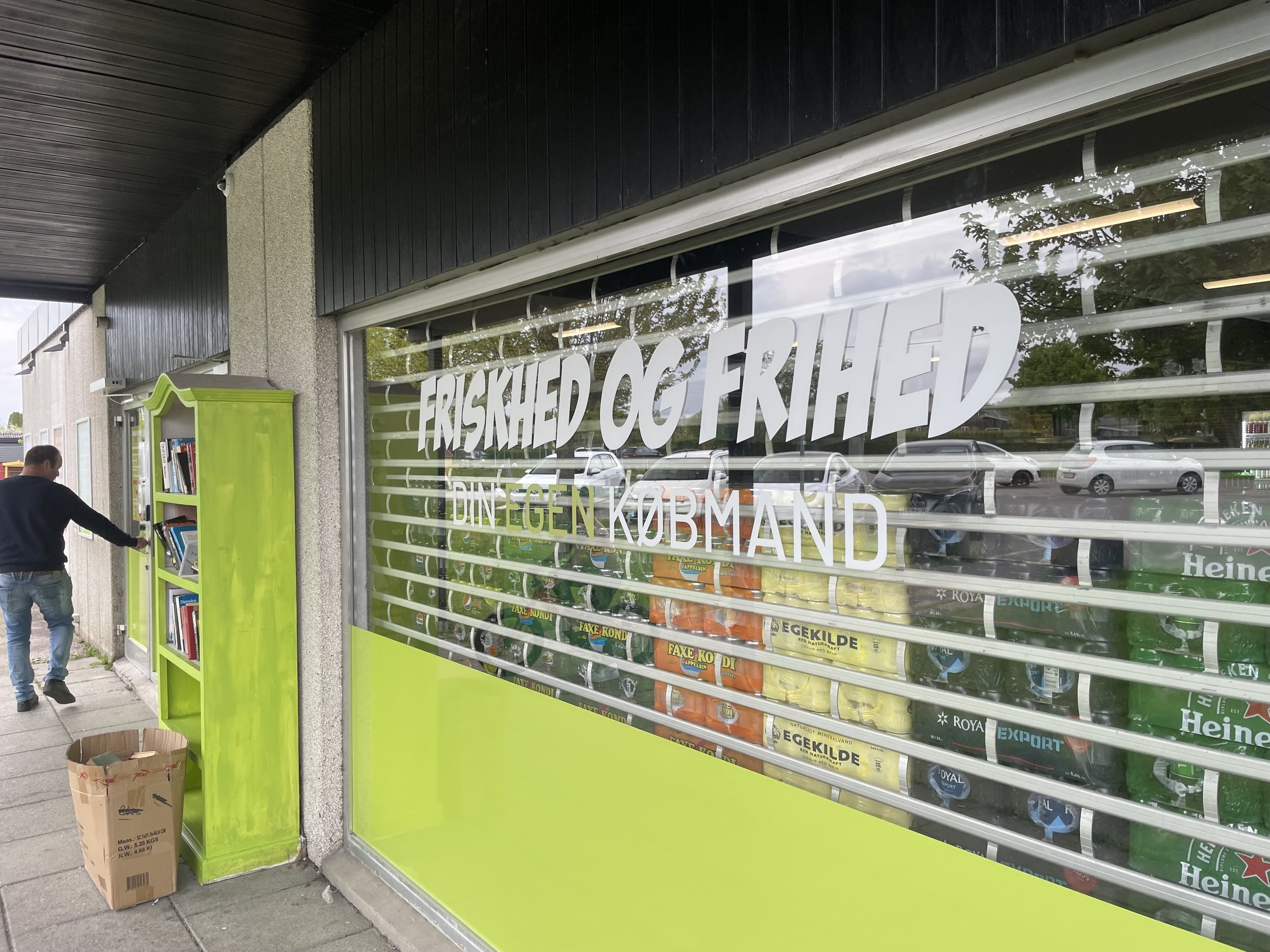 foil logo on a grocery store