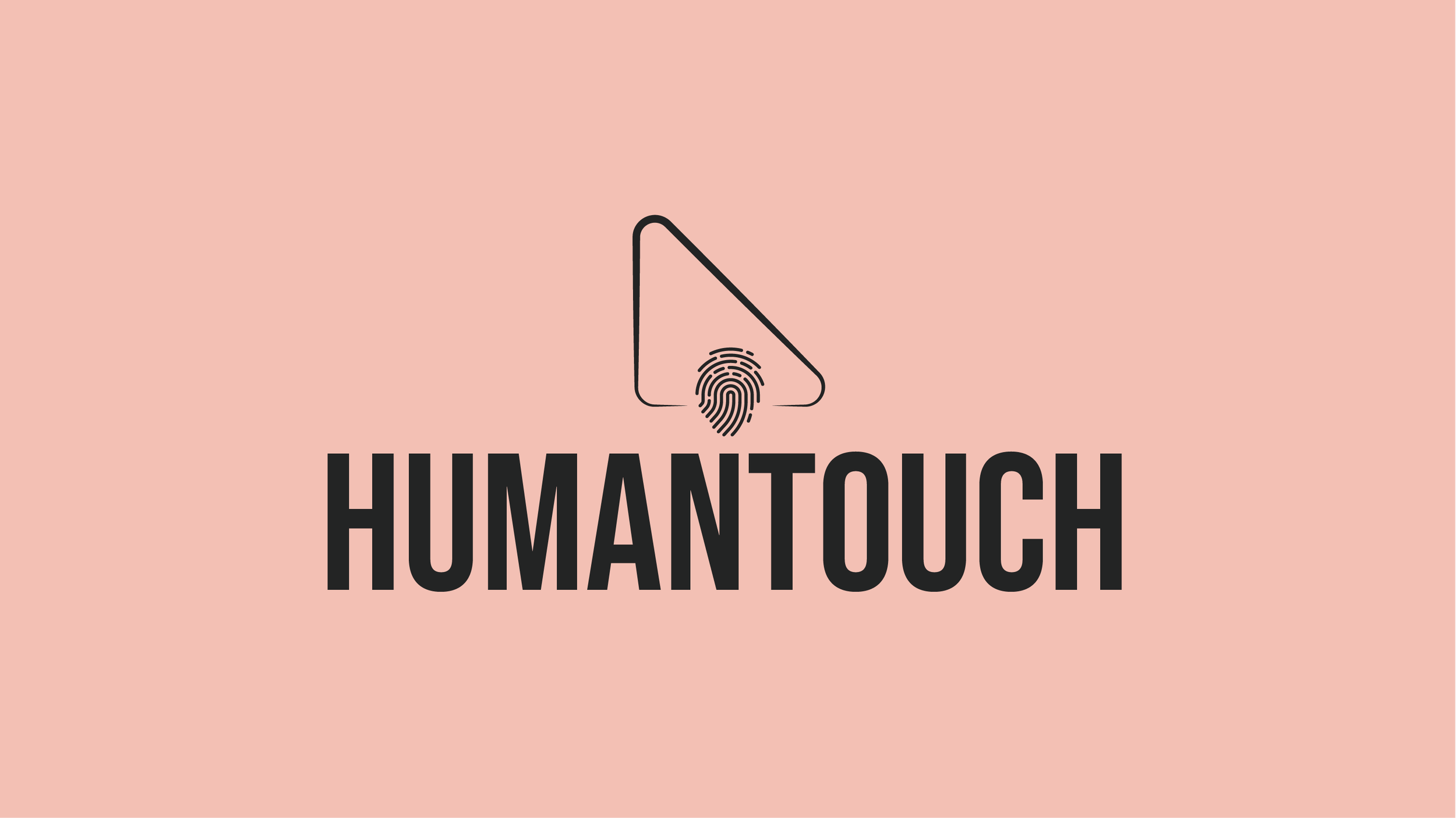Logo for HumanTouch featuring a stylized triangle with a fingerprint at the base and the words 'HUMANTOUCH' below.