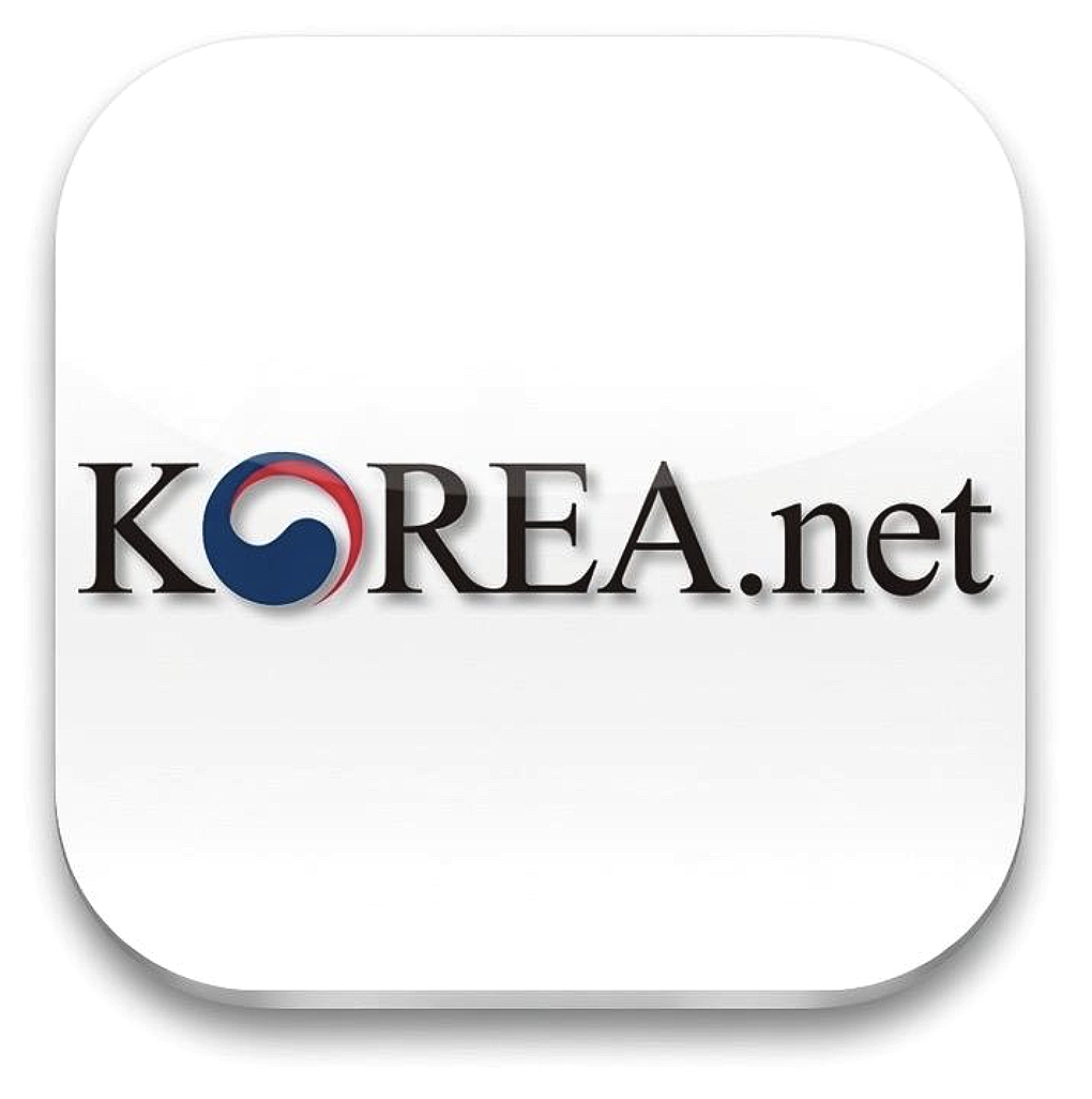 Korea.net logo with stylized Taegeuk symbol in blue and red.