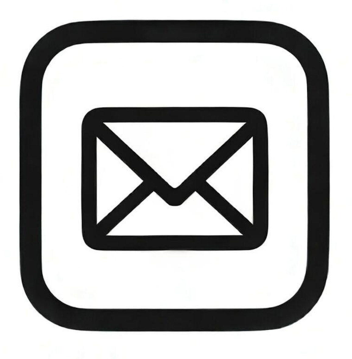Icon of an envelope inside a rounded square border, representing email or messaging.