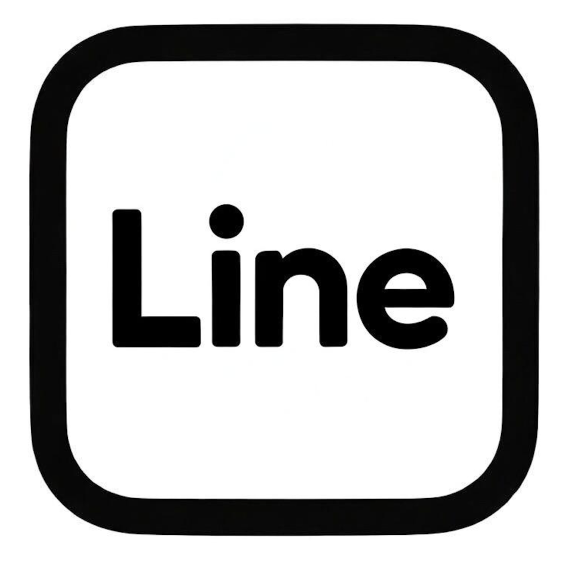 Icon with the word 'Line' inside a rounded square outline.