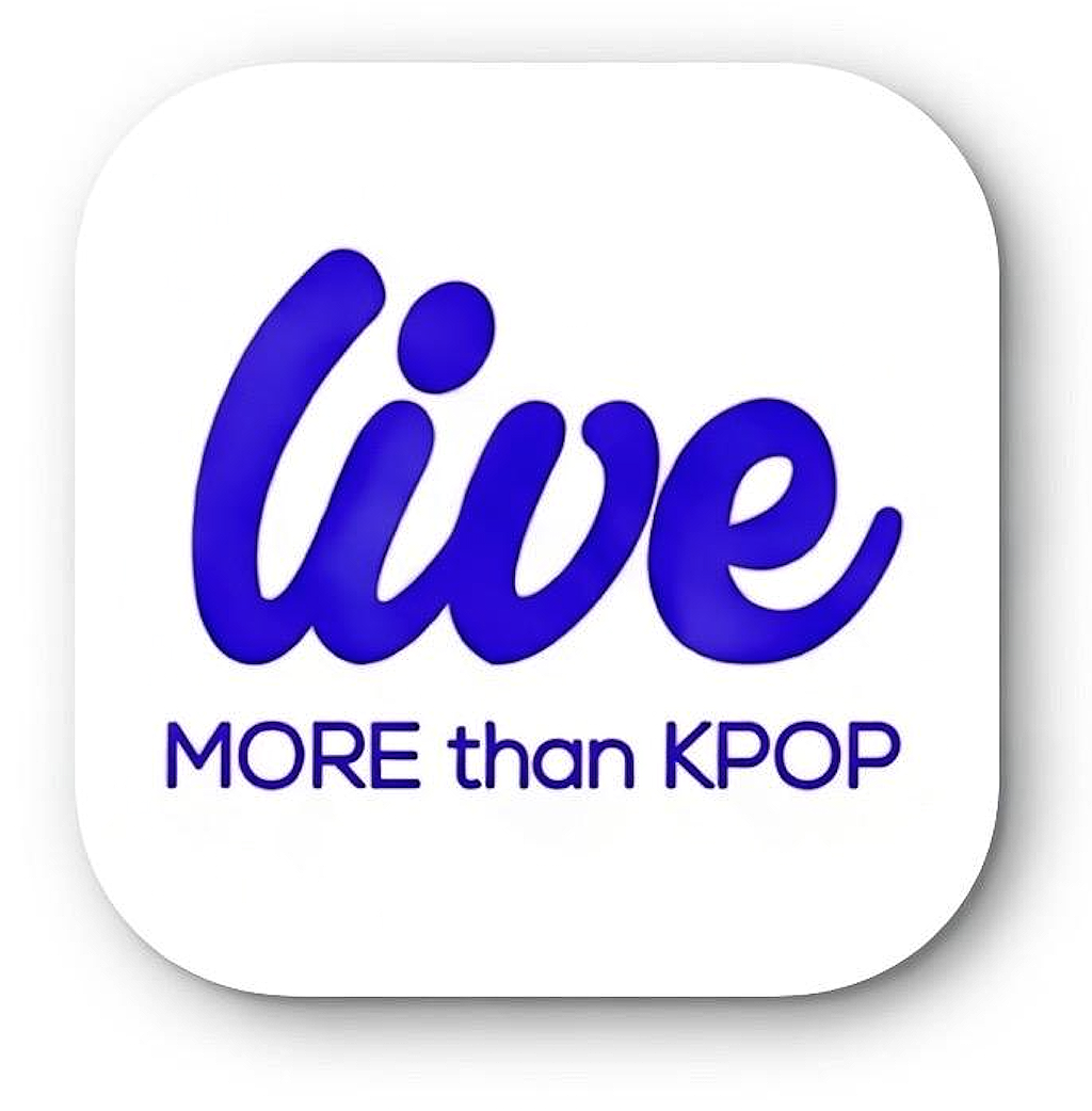 App icon with the word "live" in bold blue script and the phrase "MORE than KPOP" in smaller block letters below.