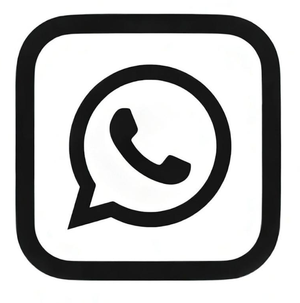 Icon of the WhatsApp logo, with a speech bubble and a telephone receiver inside.