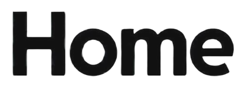 The word 'Home' in bold black text on a white background.