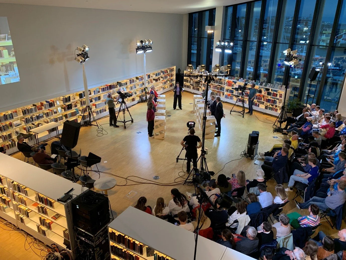 Debate inside the library