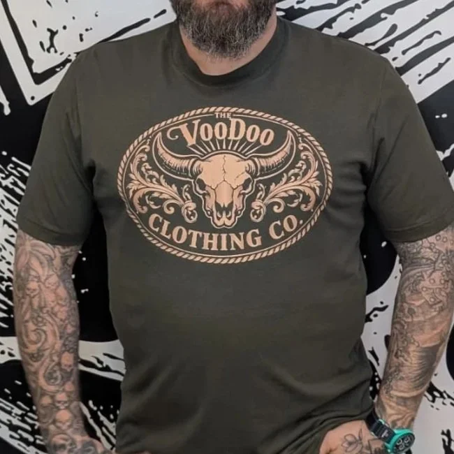 VooDoo Country Logo (Front) - Unisex Tee (Green)