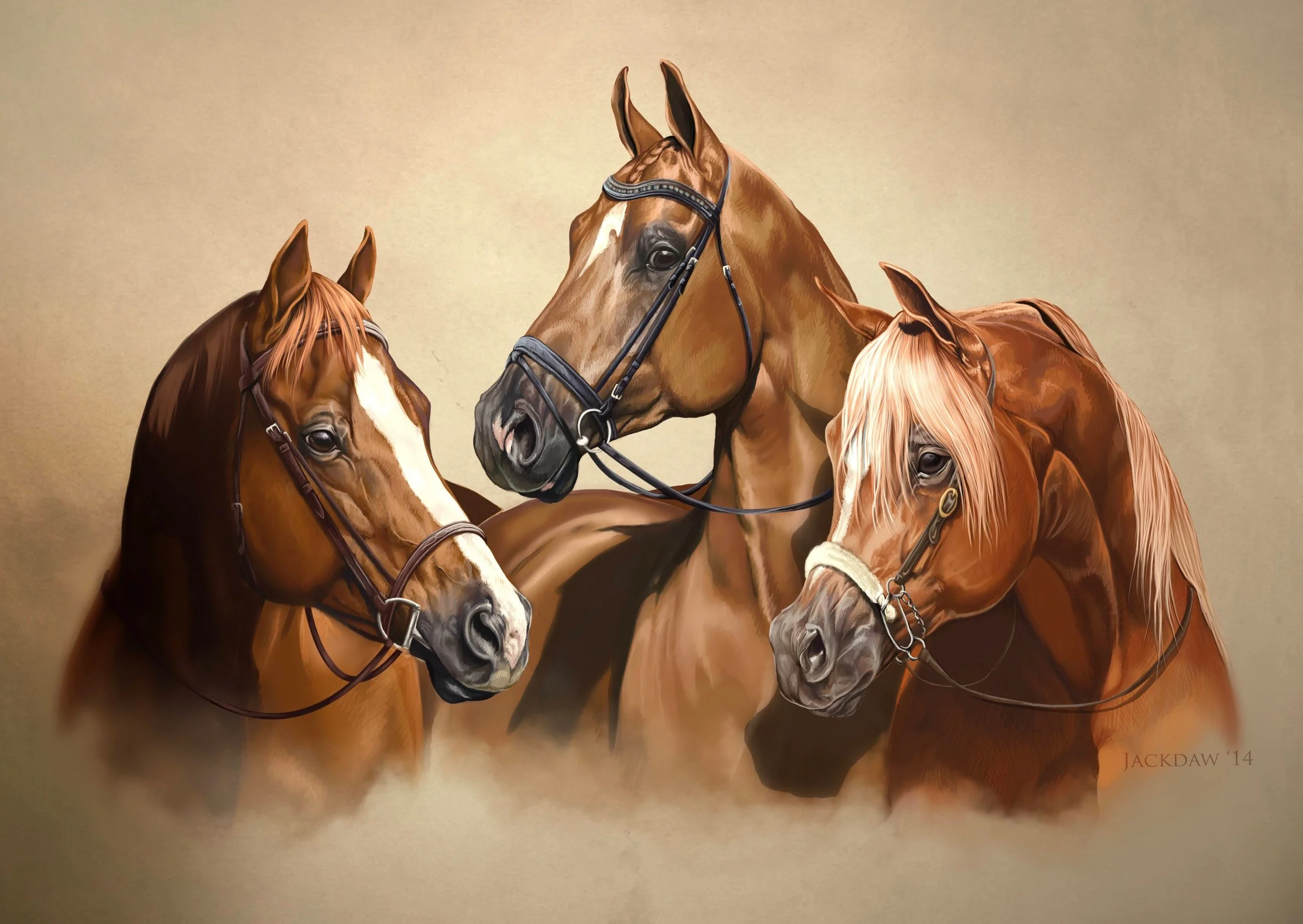 3 horses