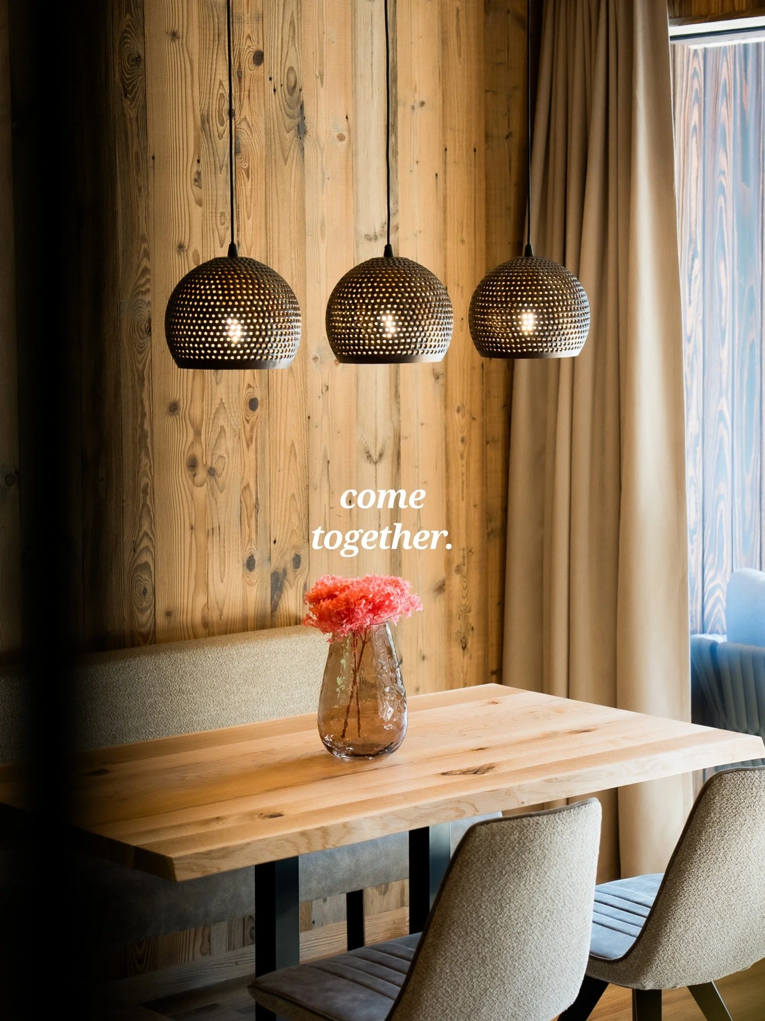 ᴄᴏᴍᴇ ᴛᴏɢᴇᴛʜᴇʀ.

Zeit f&uuml;r dich und deine Liebsten. Sitzen, reden, lachen, gut essen und trinken. 
Das ist SLOW Life. Auf Wunsch auch mit unserem exklusiven Private-Dine Dinner Service.

Wir &ouml;ffnen ab 5.September. Bis Ende Oktober k&ouml;nnt 