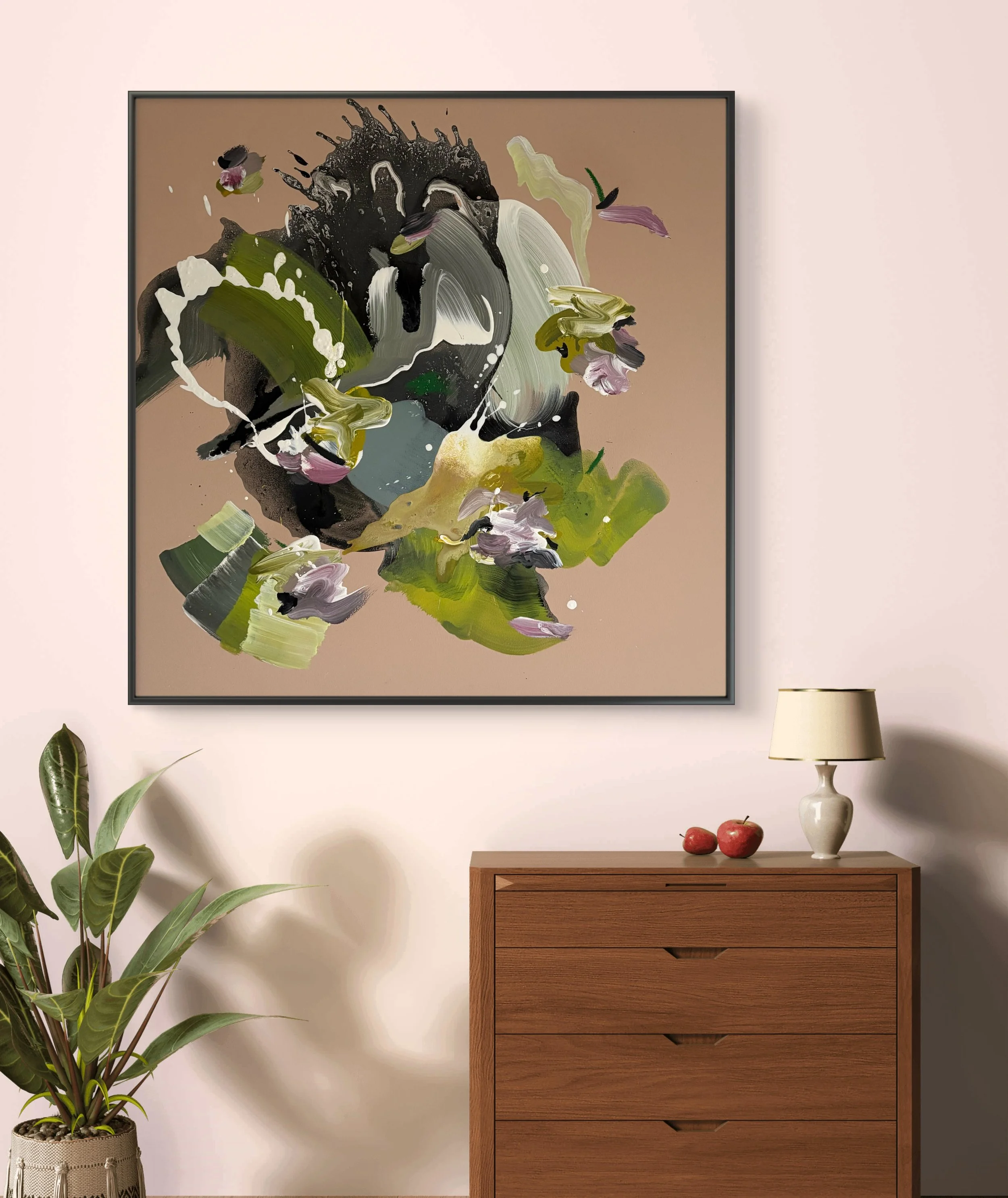 „Leaves“  80 x 80cm  Acryl auf Leinwand  2025