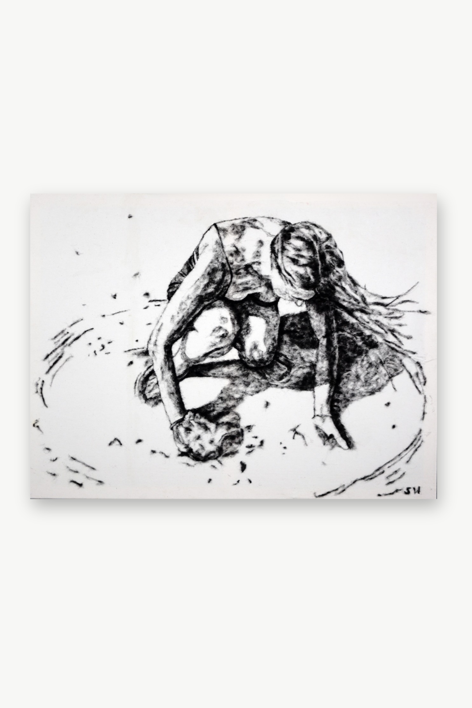 Suchen und Finden – Wollmalerei auf Leinwand, 90 × 120 cm (2024)