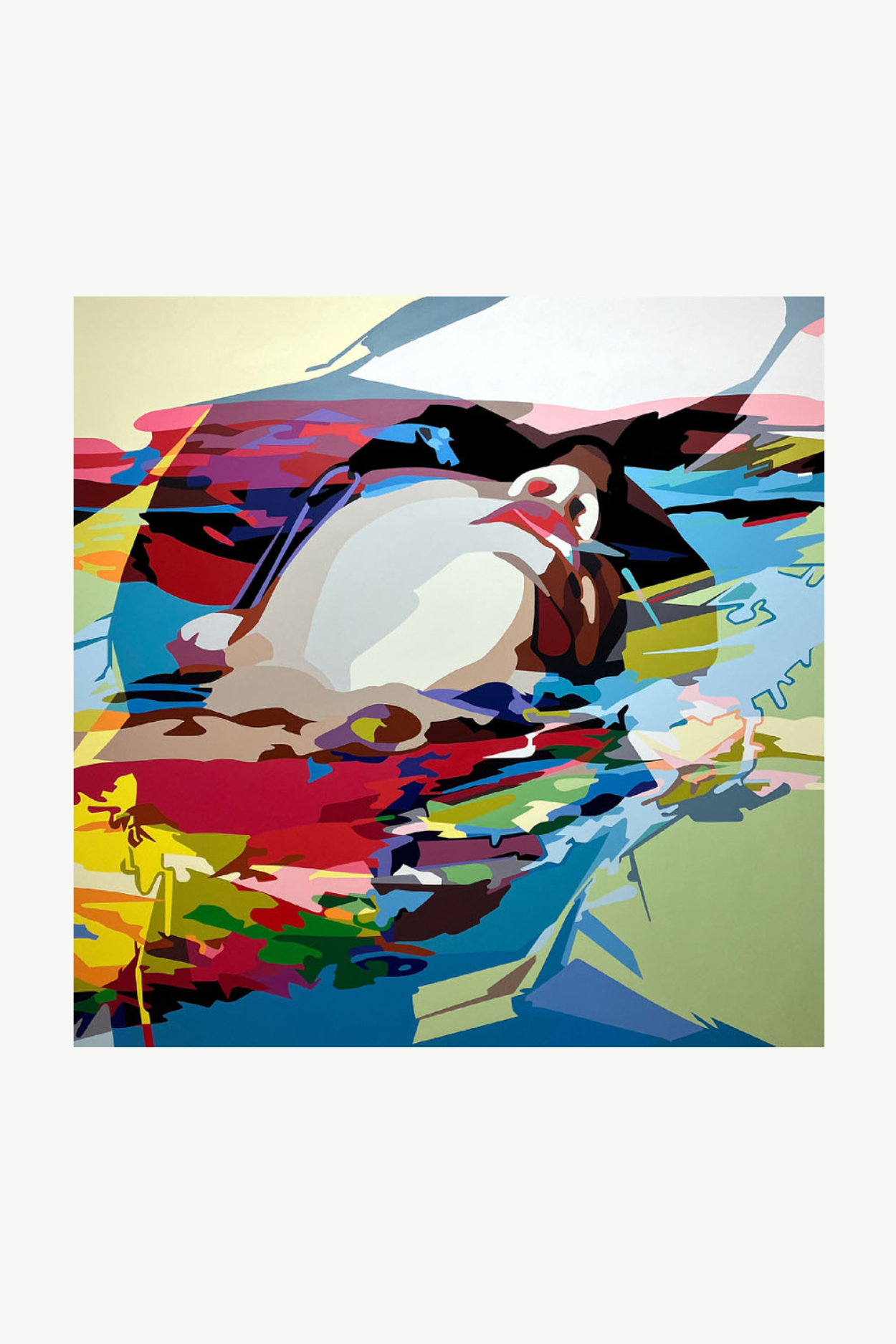 RÜCKENLAGE (2025) 160x160cm, Acrylmalerei auf Leinwand