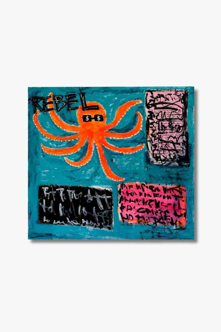 Gilbert (2025) 150×150cm, Acryl und Edding auf Keilrahmen