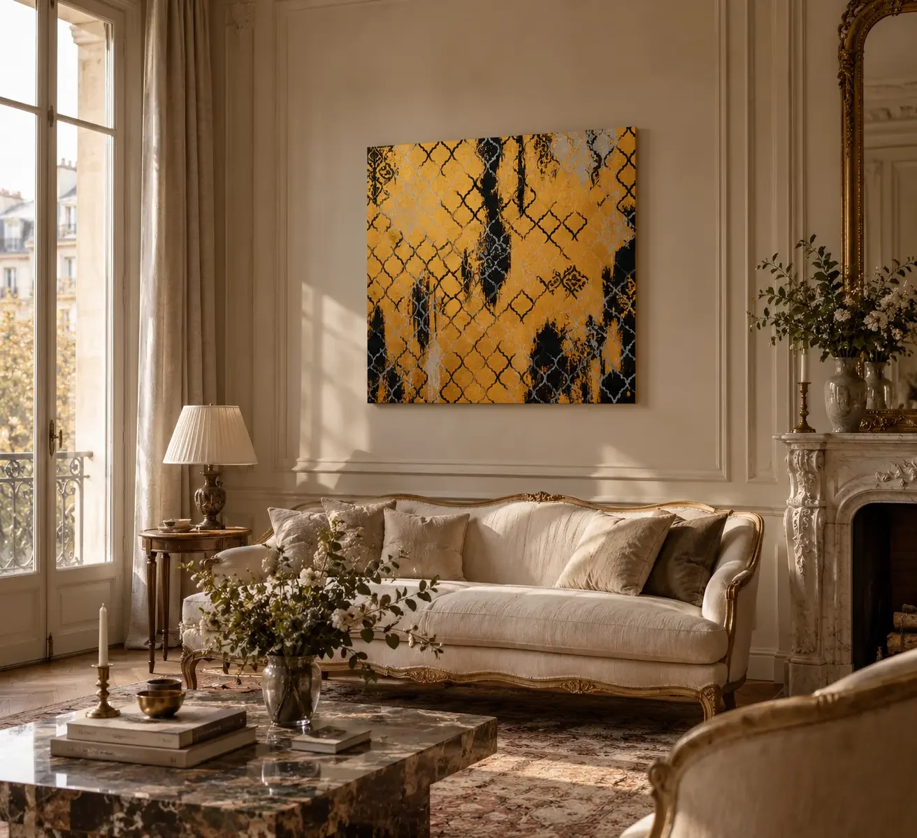 Gilded Salon with Abstract Artwork.webp