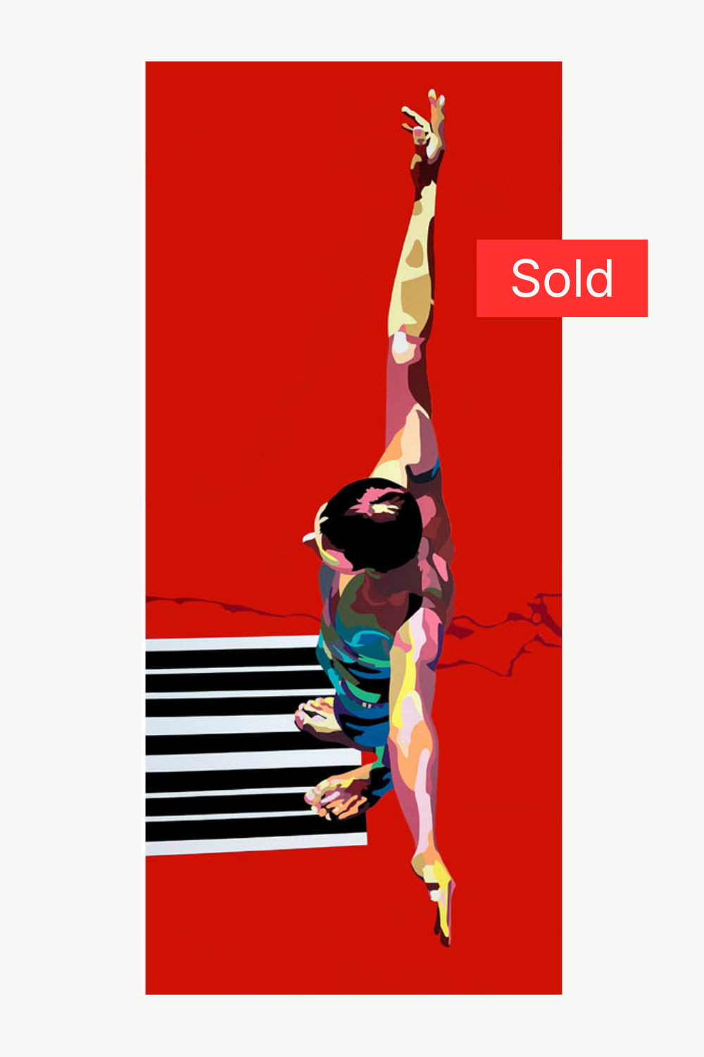 SPRINGER III (2025) 180x80cm, Acrylmalerei auf Leinwand