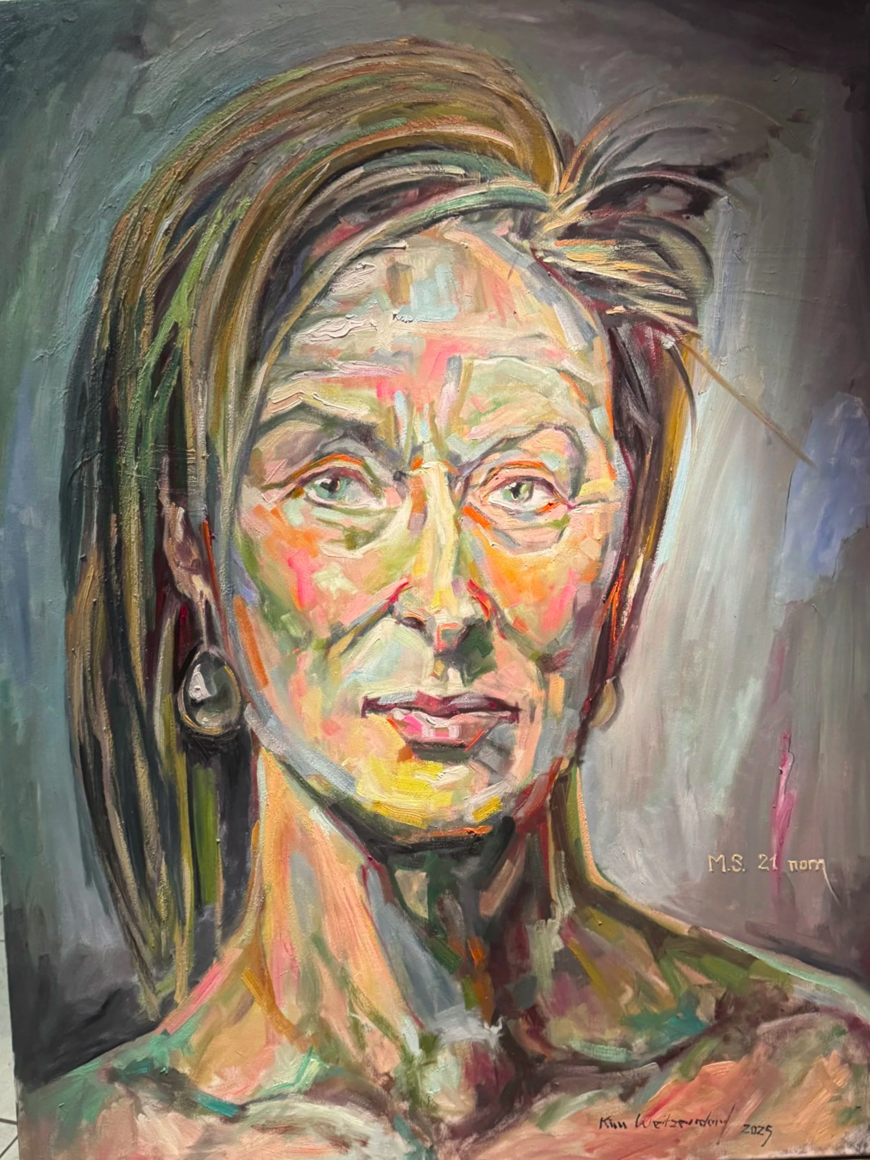 „Eine künstlerische Hommage an weibliche Stärke.“ Öl auf Leinwand, 120 x 100 cm Unikat