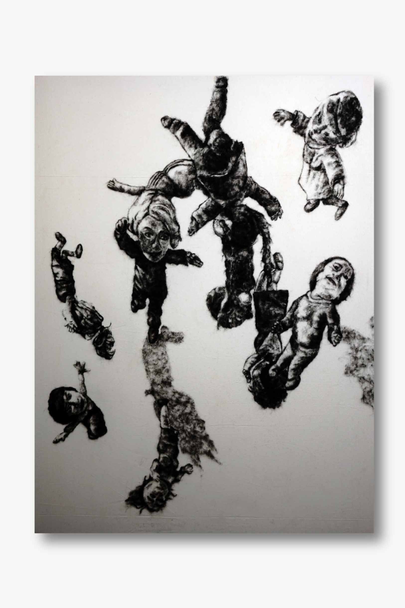 Der Fall der Ikonen – Wollmalerei auf Leinwand, 130 x 100 cm (2024)