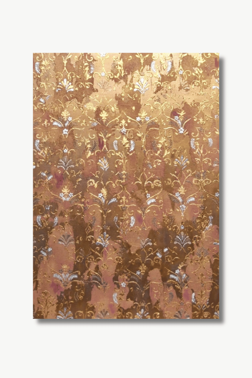 Gedächtnis des Lichts, 100x70cm, Acryl & Blattmetall auf Leinwand