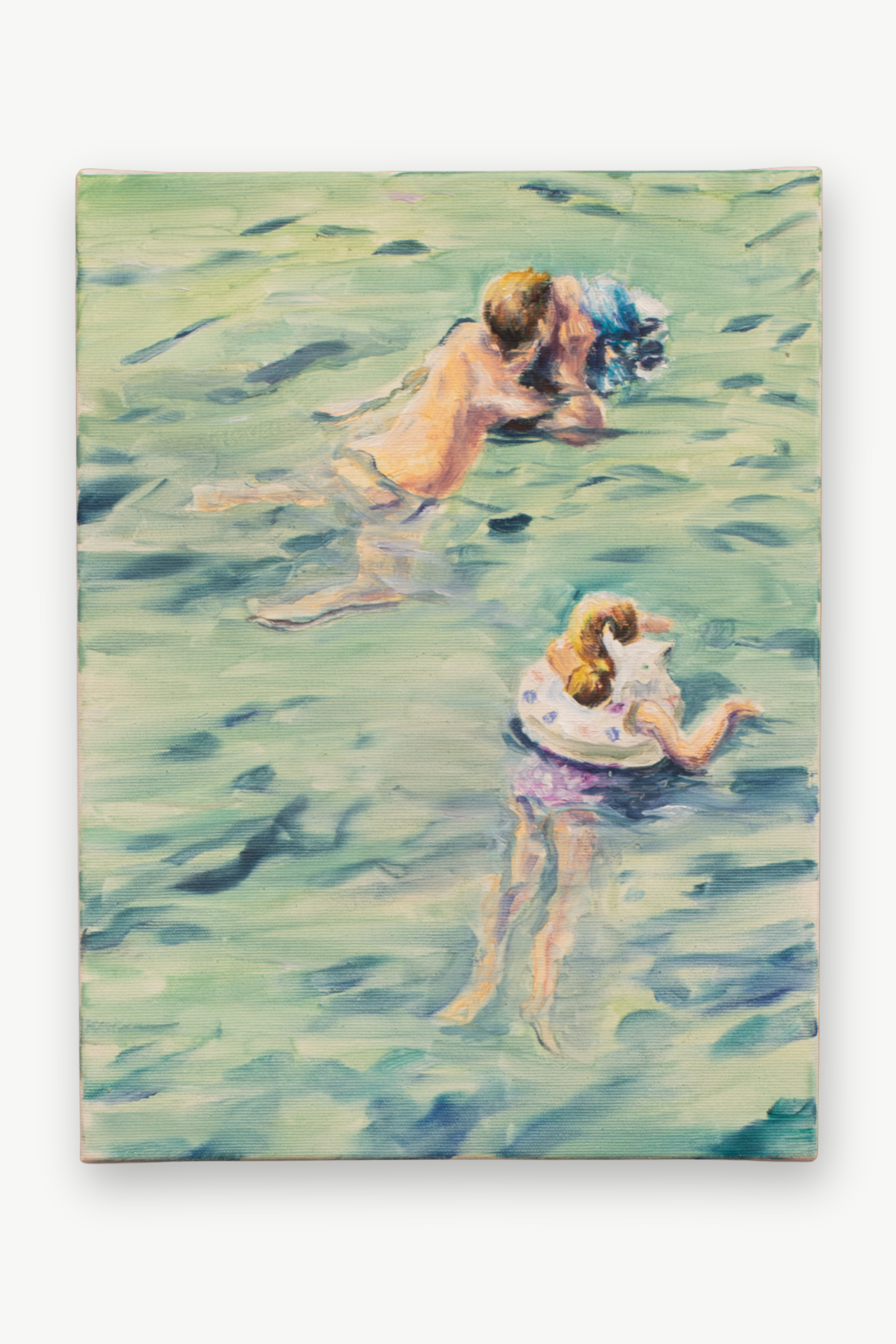 Swimming – 40x30cm, Ölmalerei auf Leinwand