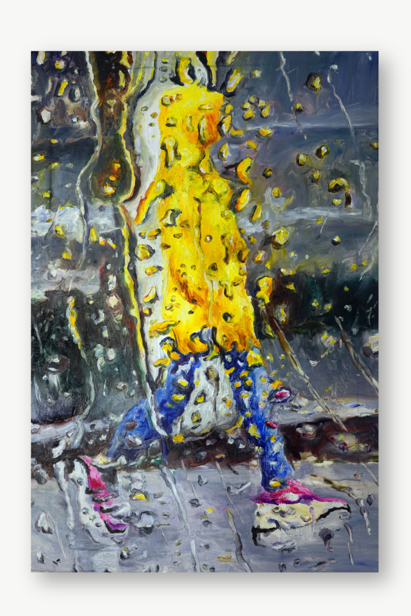 Rainwalk – Ölmalerei auf Leinwand, 90 x 60 cm (2024)