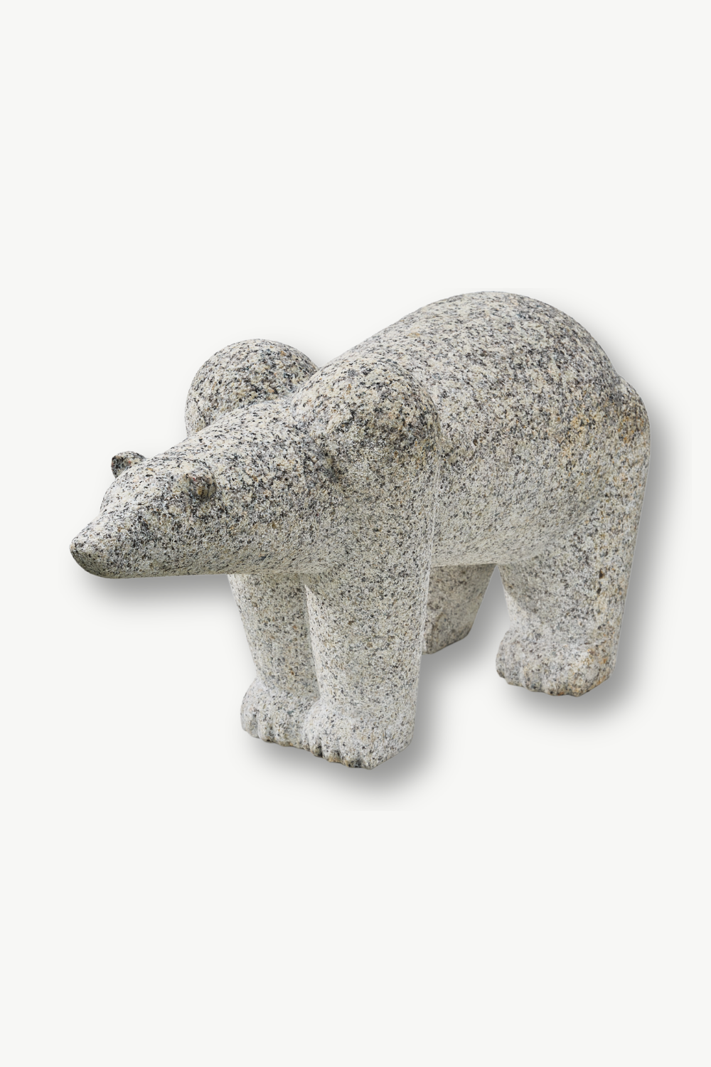 EISBÄR – Steinskulptur, Flossenbürger Granit, 64×34×24cm