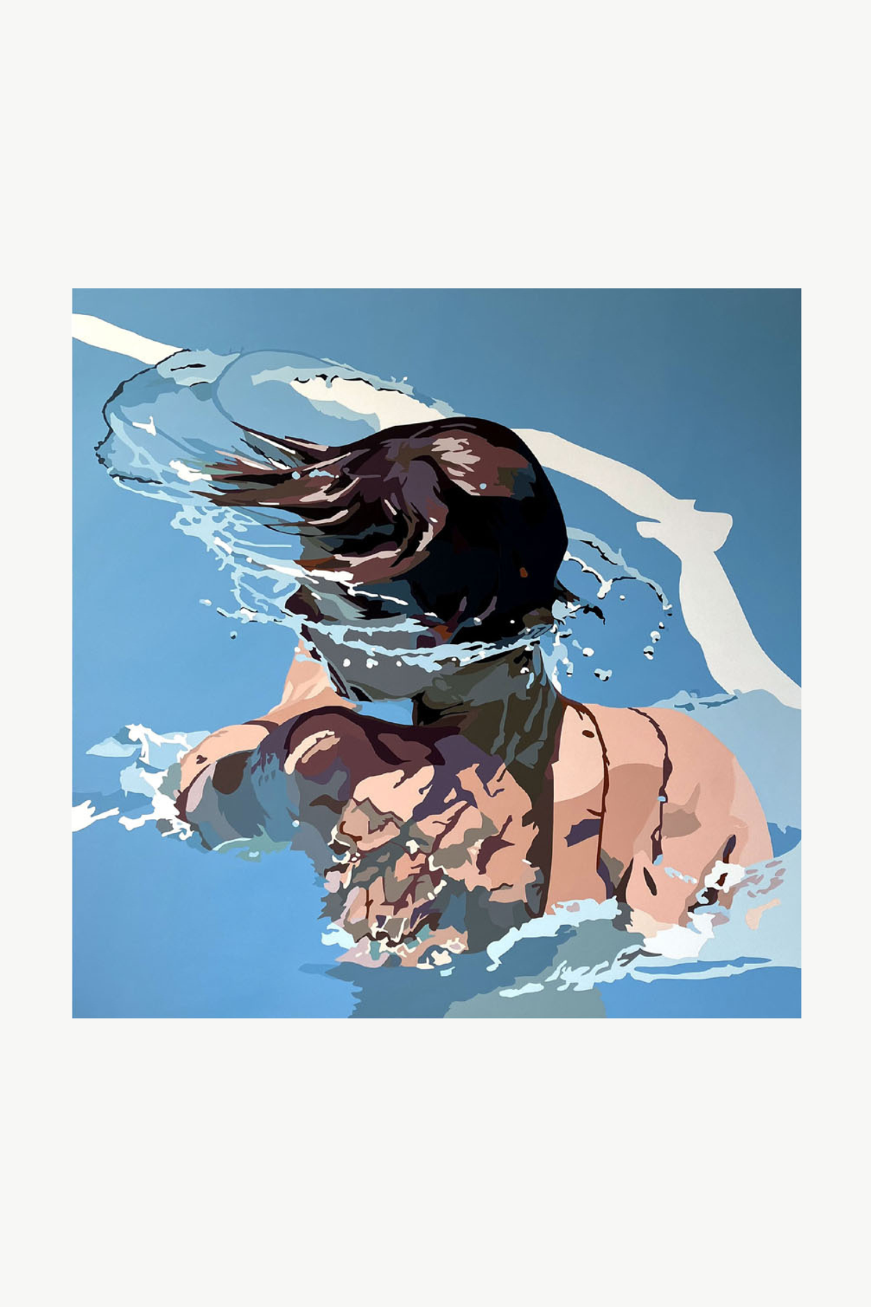 SCHWIMMER (2024) 150x150cm, Acrylmalerei auf Leinwand