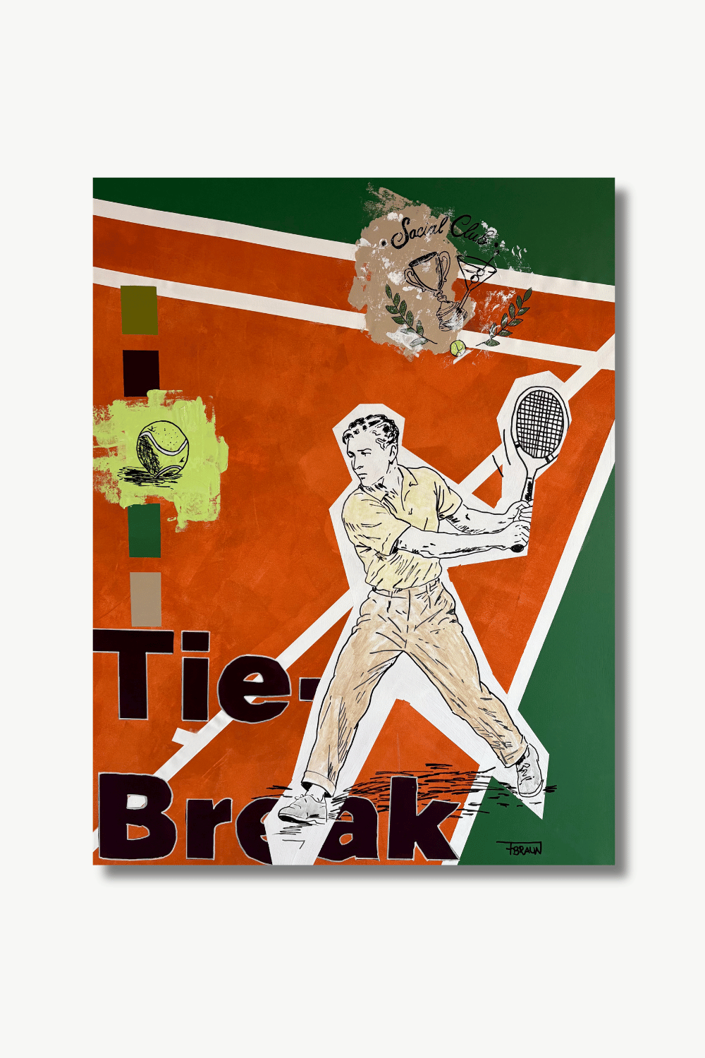 Tie-Break (2026) – Fabian Braun, 130x110cm, Acryl auf Leinwand