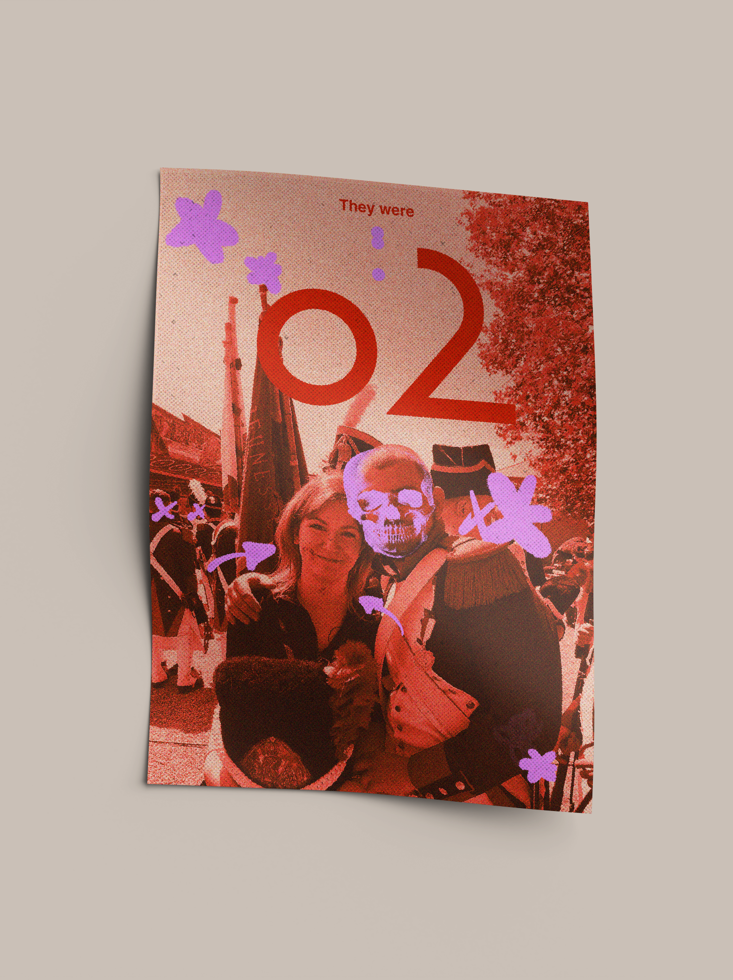 Une affiche colorée avec le texte 'They Were 02'.