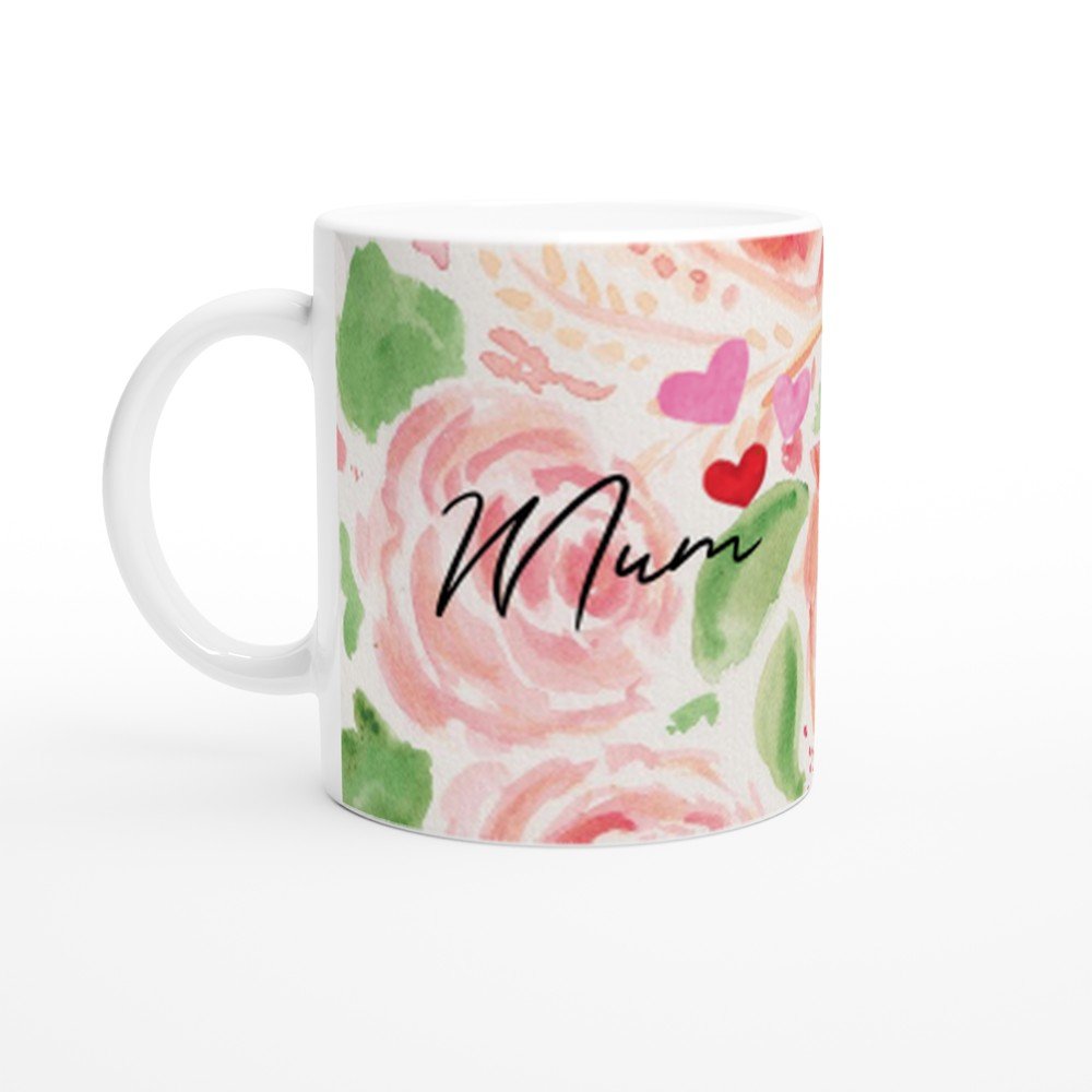 White 11oz Ceramic Mug - Mother's Day Florals