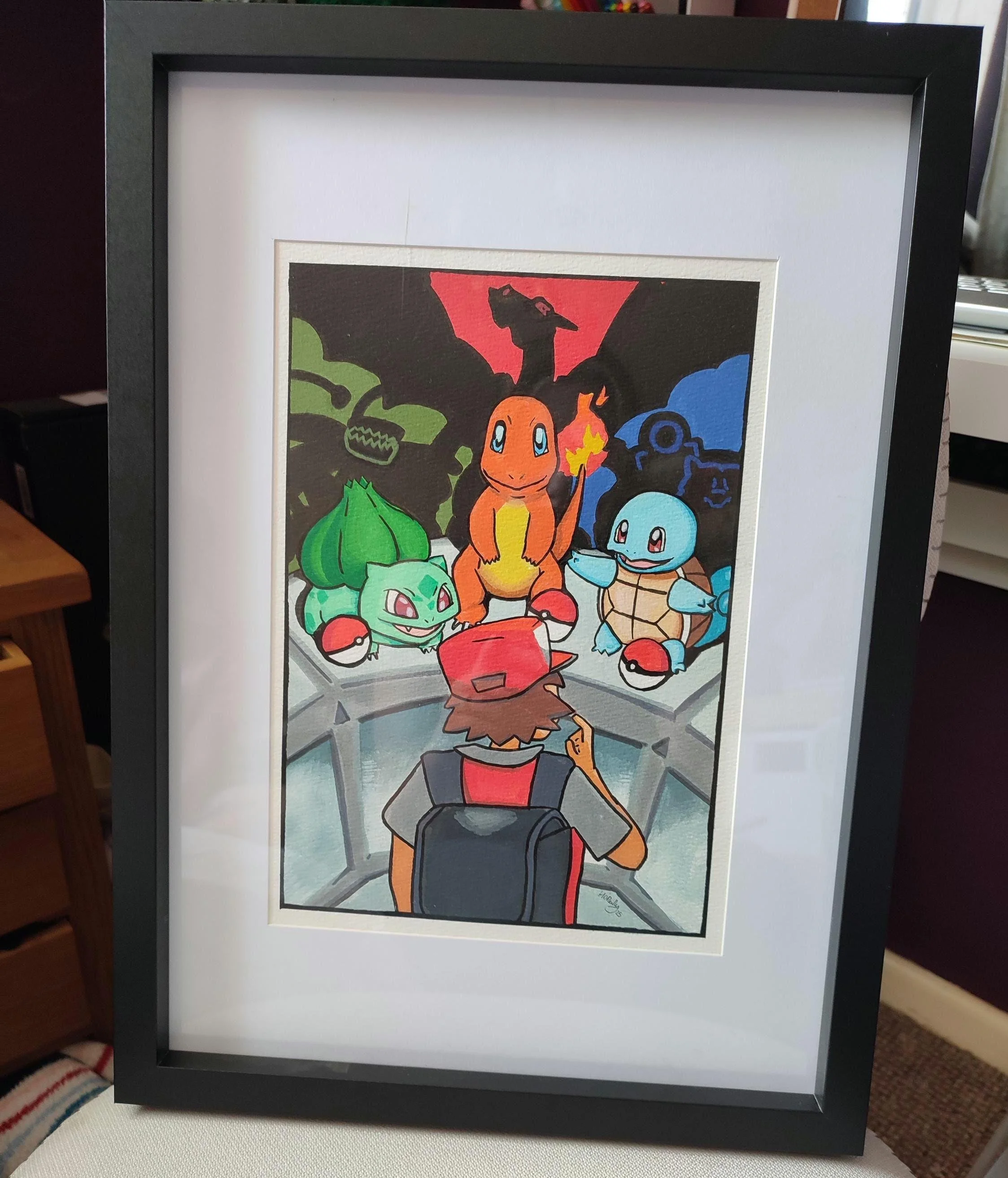 Fan Art Print- Starter pokemon (size A4 Signed)