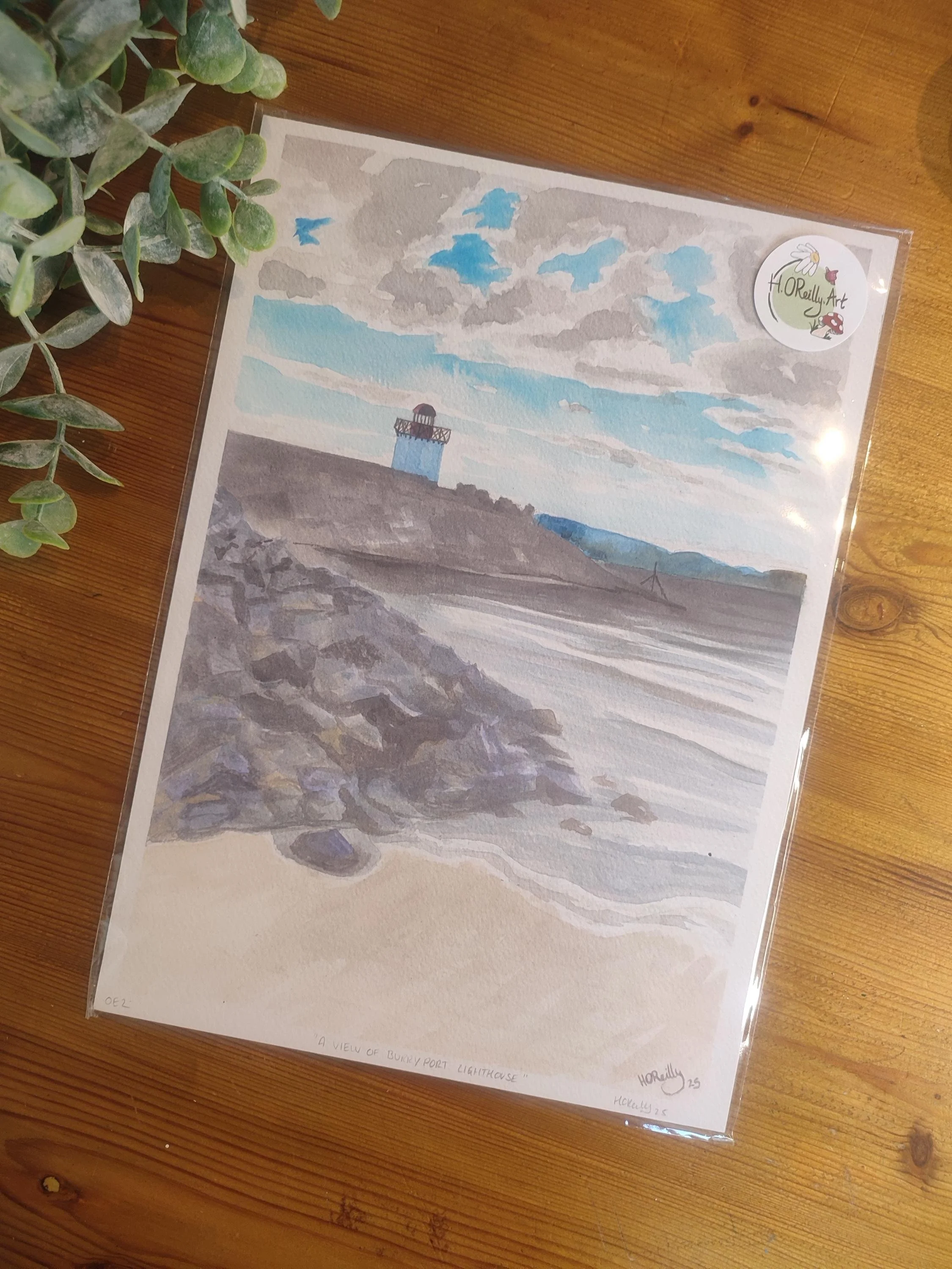Burry Port Lighthouse A4 Signed Print